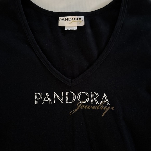 Pandora Tops - Pandora Jewelry  Store Employee V Neck Rhinestone Shirt Black XL